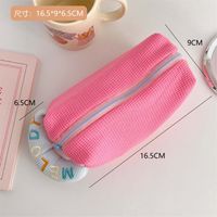 Cute Solid Color Plush Large Capacity Pencil Bag Girl Stationery sku image 3