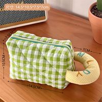 Cute Solid Color Plush Large Capacity Pencil Bag Girl Stationery sku image 5