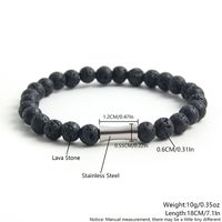 304 Stainless Steel Natural Stone Simple Style Commute Beaded Handmade Round Bracelets main image 2