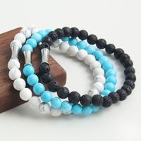 304 Stainless Steel Natural Stone Simple Style Commute Beaded Handmade Round Bracelets main image 8