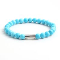 304 Stainless Steel Natural Stone Simple Style Commute Beaded Handmade Round Bracelets main image 4