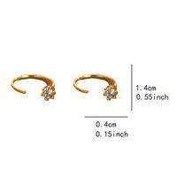 1 Pair Simple Style Solid Color Plating Inlay 304 Stainless Steel Zircon 14K Gold Plated Earrings main image 7
