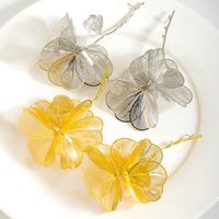 1 Pair Elegant Classic Style Flower Polishing Plating 304 Stainless Steel Alloy Drop Earrings main image 4