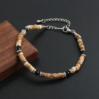 304 Stainless Steel Natural Stone Bohemian Beach Beaded Handmade Round Bracelets main image 8