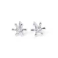 1 Piece Luxurious Romantic Sector Oval Plating Inlay Sterling Silver Zircon White Gold Plated Ear Studs main image 3