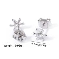 1 Piece Luxurious Romantic Sector Oval Plating Inlay Sterling Silver Zircon White Gold Plated Ear Studs sku image 1