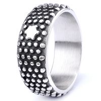Hip-Hop Punk Cool Style Round Star 316 Stainless Steel  Men's Rings main image 3