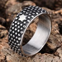 Hip Hop Punk Estilo De Moda Ronda Estrella Acero Inoxidable 316 Hombres Anillos main image 1