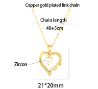 Copper Elegant Lady Modern Style Inlay Letter Heart Shape Zircon Pendant Necklace main image 3