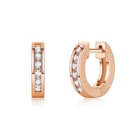 1 Paire Style Simple Style Classique Rond Placage Le Cuivre Zircon Plaqué Or 14K Boucles D'oreilles Cerceau sku image 1