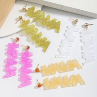 1 Pair Cute Letter Stoving Varnish Plastic Drop Earrings main image 2
