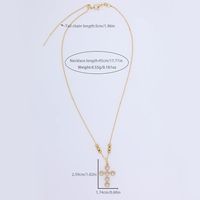 Plastic Copper 18K Gold Plated Elegant Sweet Plating Inlay Cross Zircon Pendant Necklace main image 6