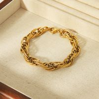 304 Stainless Steel 18K Gold Plated Basic Simple Style Solid Color Bracelets main image 7