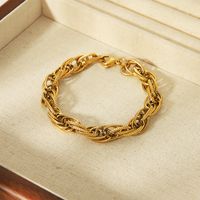 Acier Inoxydable 304 Plaqué Or 18K De Base Style Simple Couleur Unie Bracelets main image 7