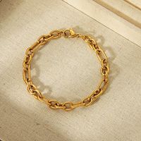 304 Stainless Steel 18K Gold Plated Basic Simple Style Solid Color Bracelets main image 6