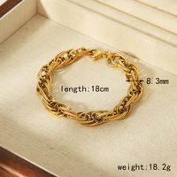 304 Stainless Steel 18K Gold Plated Basic Simple Style Solid Color Bracelets sku image 4