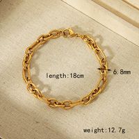 304 Stainless Steel 18K Gold Plated Basic Simple Style Solid Color Bracelets sku image 3