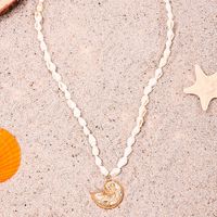 Wholesale Jewelry Vacation Beach Classic Style Conch Shell Zinc Alloy Beaded Pendant Necklace main image 4