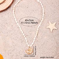 Wholesale Jewelry Vacation Beach Classic Style Conch Shell Zinc Alloy Beaded Pendant Necklace main image 3