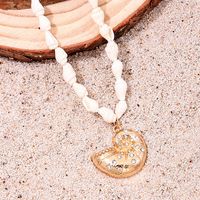 Wholesale Jewelry Vacation Beach Classic Style Conch Shell Zinc Alloy Beaded Pendant Necklace main image 6
