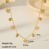 304 Stainless Steel 18K Gold Plated Casual Vintage Style Inlay Star Eye Butterfly Zircon Pendant Necklace sku image 2