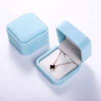 Simple Style Square Solid Color Flannel Jewelry Boxes sku image 9