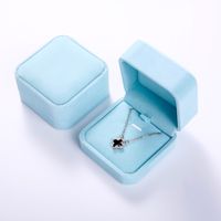 Simple Style Square Solid Color Flannel Jewelry Boxes sku image 6