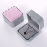 Simple Style Square Solid Color Flannel Jewelry Boxes sku image 7