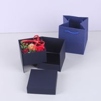 New Creative Double Layer Rotating Rose Jewelry Gift Box sku image 2