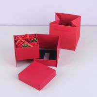 صندوق هدايا مجوهرات وردي جديد إبداعي بطبقتين sku image 5