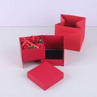 صندوق هدايا مجوهرات وردي جديد إبداعي بطبقتين sku image 1