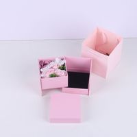 New Creative Double Layer Rotating Rose Jewelry Gift Box sku image 4