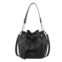 Women's Pu Leather Solid Color Classic Style Sewing Thread String Shoulder Bag sku image 2