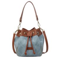 Women's Pu Leather Solid Color Classic Style Sewing Thread String Shoulder Bag sku image 3