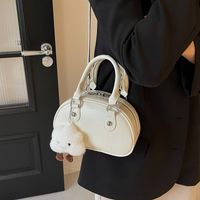 Women's Pu Leather Solid Color Classic Style Sewing Thread Zipper Handbag main image 5