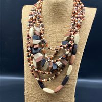 Wholesale Jewelry Vacation Ethnic Style Pastoral Geometric Wood Beaded Layered Layered Necklaces main image 3