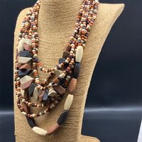 Wholesale Jewelry Vacation Ethnic Style Pastoral Geometric Wood Beaded Layered Layered Necklaces main image 5
