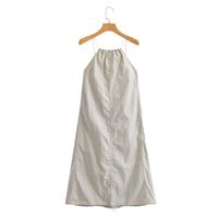 Women's Regular Dress Streetwear Strap Backless Sleeveless Solid Color Midi Dress Daily main image 5