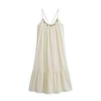 Women's Strap Dress Simple Style Strap Round Neck Sleeveless Solid Color Maxi Long Dress Holiday Daily main image 4