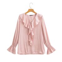 Women's Blouse Long Sleeve Blouses Button Simple Style Solid Color main image 1