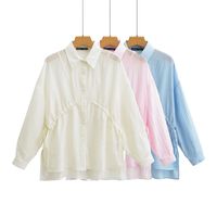 Women's Blouse Long Sleeve Blouses Button Streetwear Solid Color main image 5