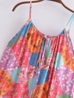 Women's Strap Dress Vacation Round Neck Printing Backless Sleeveless Ditsy Floral Maxi Long Dress Holiday Daily main image 7
