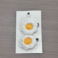 Women's Cute Sweet Flower Cloth Embroidery Appliques Hair Clip sku image 1
