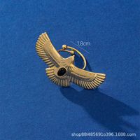 Hip-Hop Cool Style Eagle 316 Stainless Steel  Titanium Steel 18K Gold Plated Women's Open Rings sku image 1