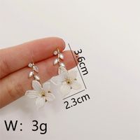 1 Pair Modern Style Sweet Flower Plating Inlay Alloy Rhinestones 14K Gold Plated Drop Earrings sku image 1