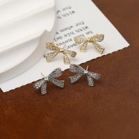 1 Pair Sweet Simple Style Butterfly Plating Inlay Copper Zircon 18K Gold Plated Ear Studs main image 1
