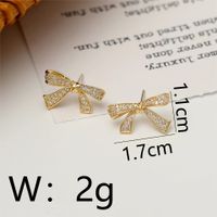 1 Pair Sweet Simple Style Butterfly Plating Inlay Copper Zircon 18K Gold Plated Ear Studs sku image 1