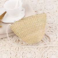 Messenger Hand-woven Fashion Straw Beach Women's Bag17*12cm sku image 1