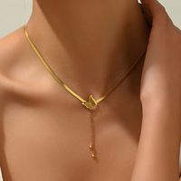 304 Stainless Steel 14K Gold Plated IG Style Elegant Korean Style Polishing Butterfly Double Layer Necklaces Necklace main image 7