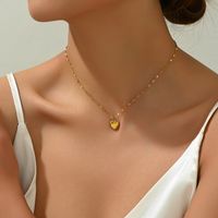 Edelstahl 304 14 Karat Vergoldet Einfacher Stil Überzug Herzform Halskette main image 3